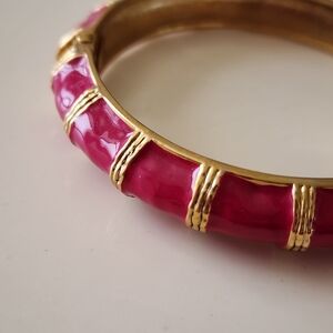 Cookie Lee Gold and Pink Bangle Bracelet NWOT